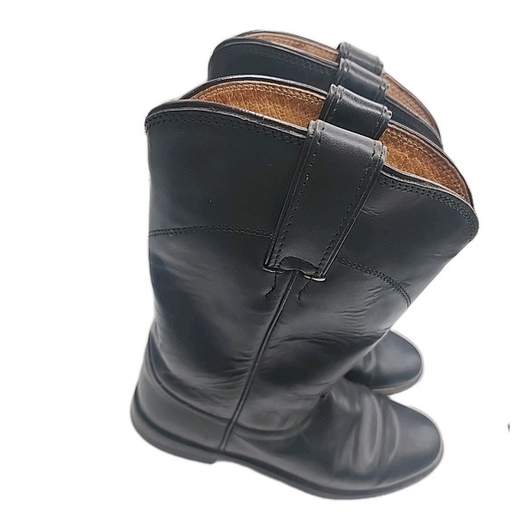 Justin Womem's Sz 7 Black Leather Roper Mexico Western Cowboy Boots - Picture 2 of 12